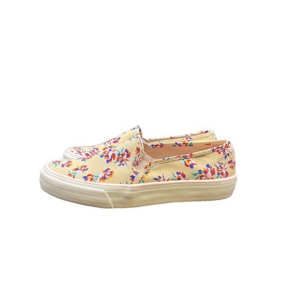 Keds Double Decker Tan Spring Floral Canvas Slip-On Sneakers Size 7.5 - Picture 7 of 9